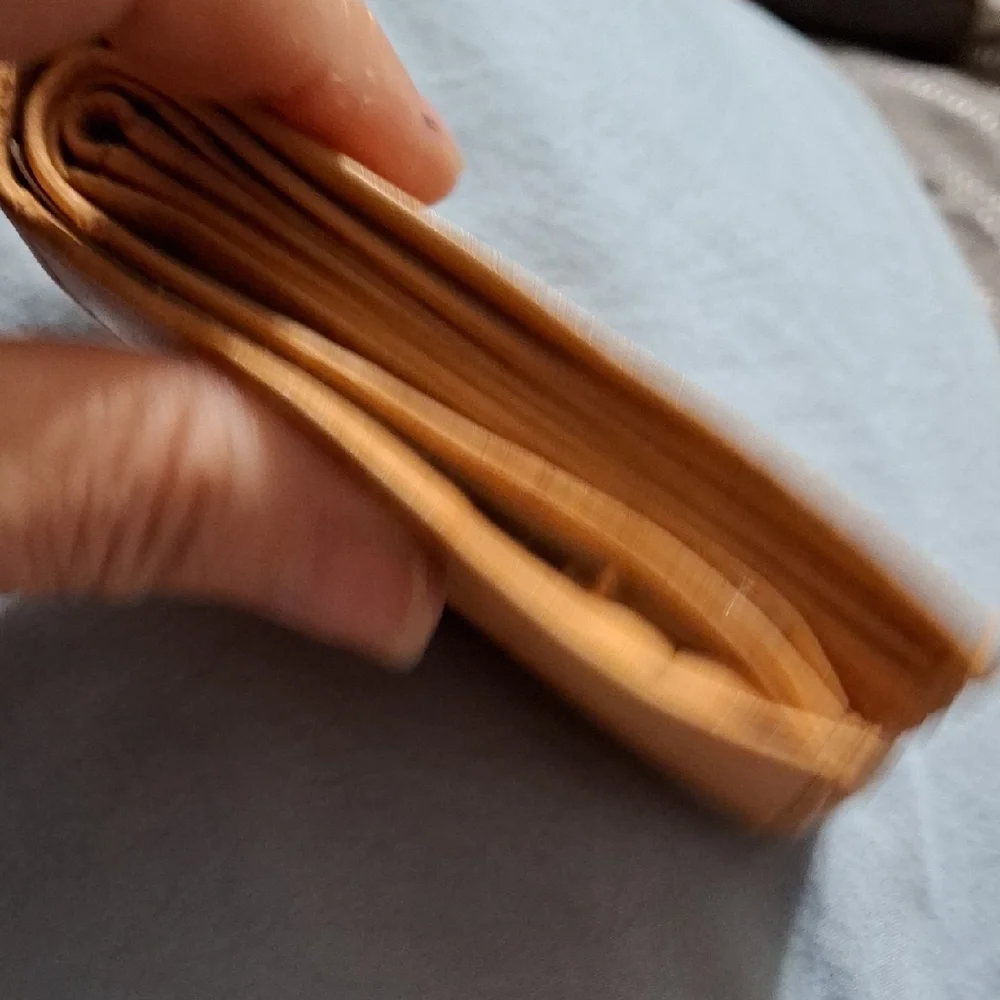 Genuine Cowhide Tan Card Holder Wallet